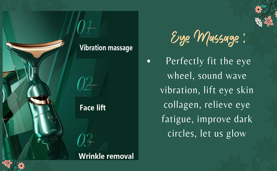 3 in 1 Anti Wrinkles Face Neck Eyes Massager,Vibration Facial Massager for Skin Care,Face Sculpting Tool Multifunctional Neck Face Massager Beauty Device,Neck Device Face Lift Tool