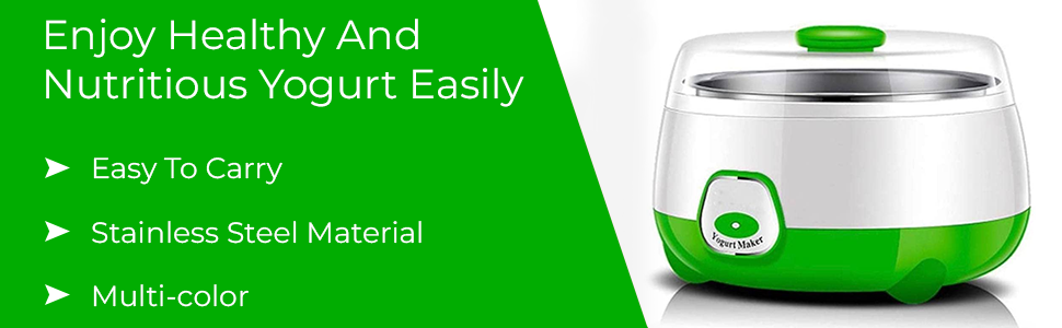 Electric Yogurt Maker,1L Automatic Yogurt Maker Machine in Home Kitchen, Stainless Steel Yogurt Maker with Temperature Control, Homemade Fresh Yogurt - Dahi Maker with Auto Switch-Off