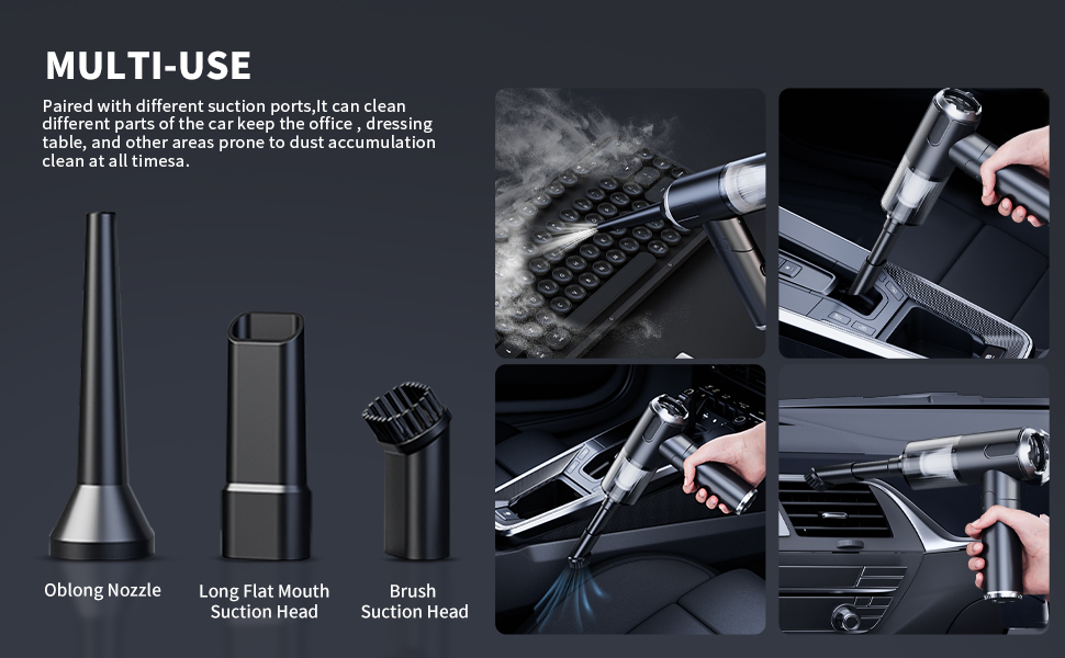 Cordless Handheld Vacuum Cleaner for Home || 3 in 1 Car Vacuum 120W High-Power || Wireless Vacuum Cleaner Home Car Dual USB Rechargeable || Portable Car Vacuum Cleaner (M, 1, Count)