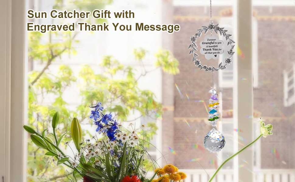 Excellent Sun Catcher,Crystal Suncatcher with Flower Design ，Suncatcher in Bedroom,Bereavement Gift Ideas for Teacher,Friends and Mom.
