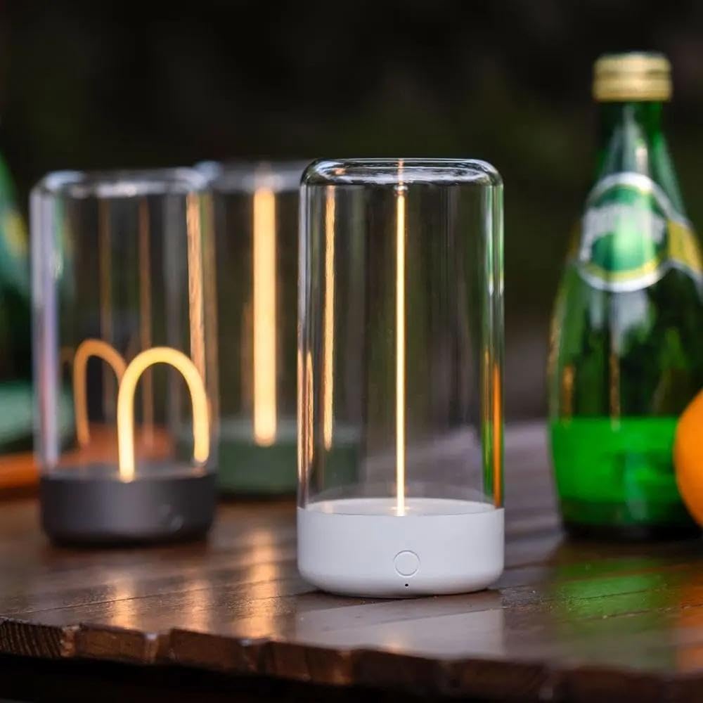 Minimalist LED Filament Lamp 3-Stage Dimmable Cordless Table Light Magnetic Nightstand Light Minimalist Filament Rechargeable Desk Lamp