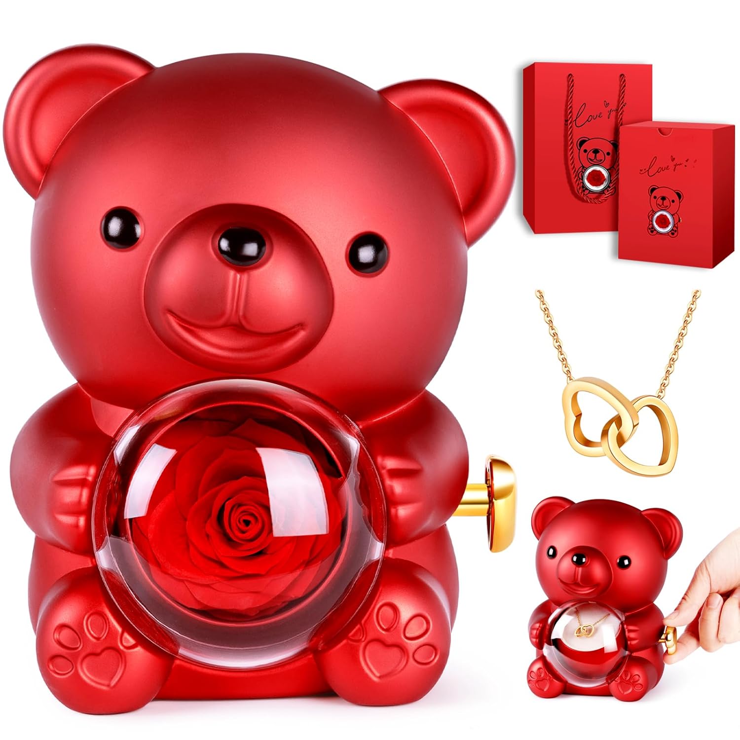 Bear Ring Box Rose Bear Gift box