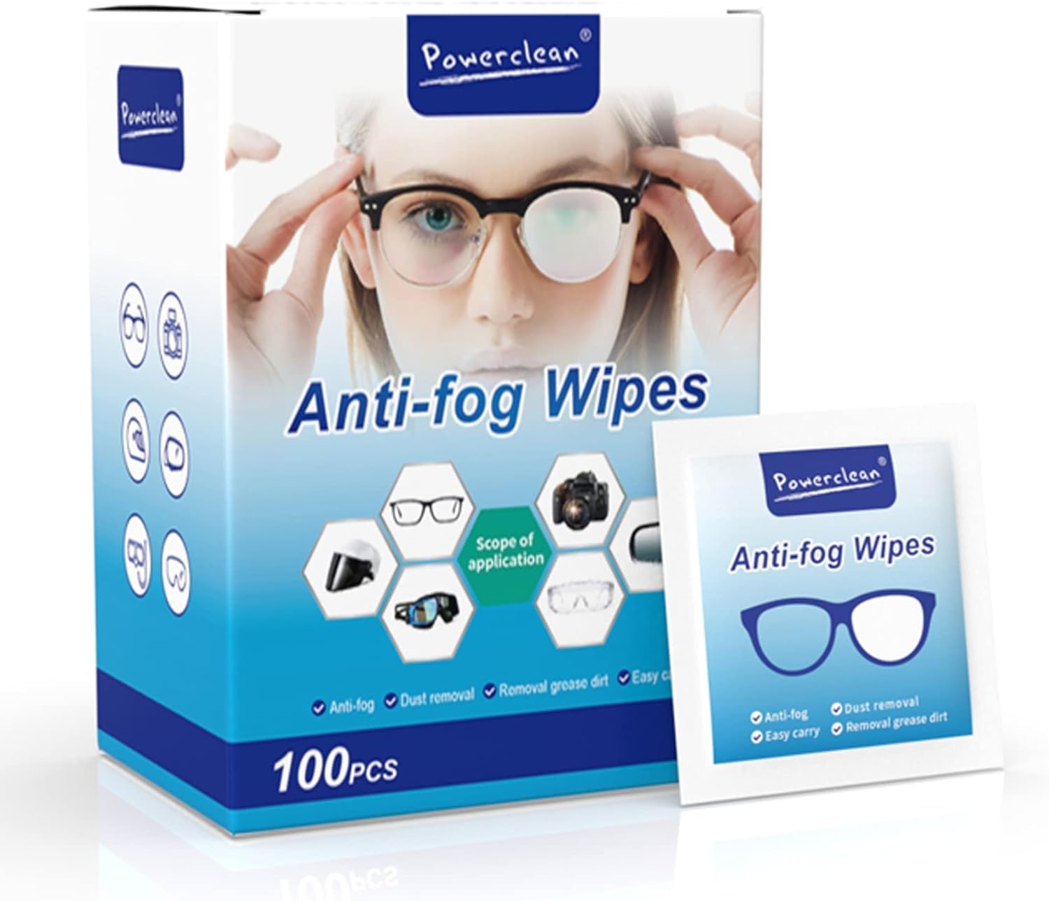 Anti Fog Wipes 100 Pcs for Goggles
